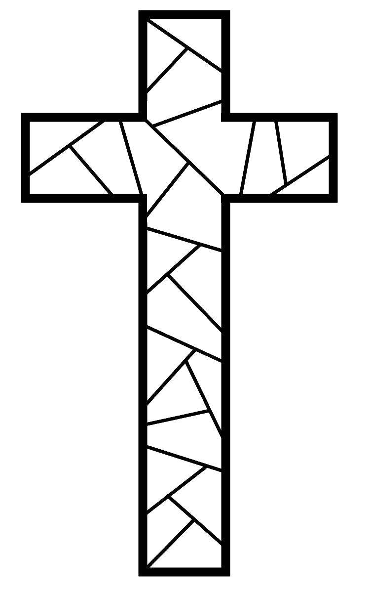 Название: Раскраска Крест мозаика. Категория: раскраски крест. Теги: Крест.
