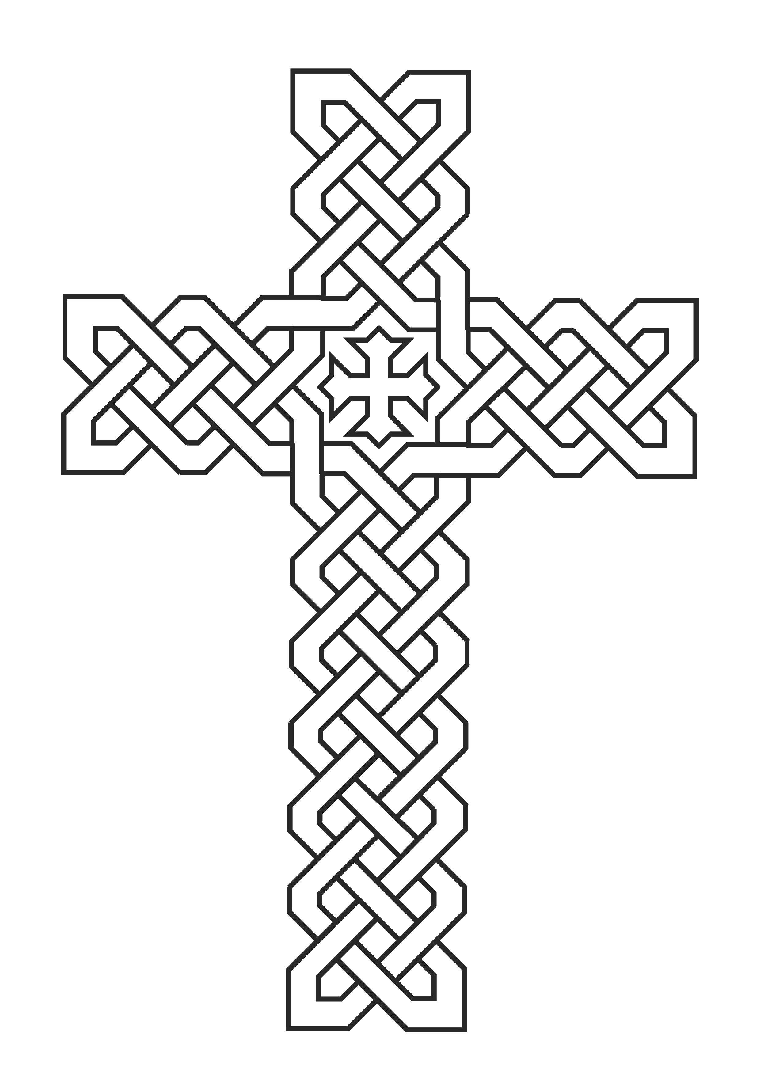Название: Раскраска Крестик на большом кресте. Категория: раскраски крест. Теги: Крест.