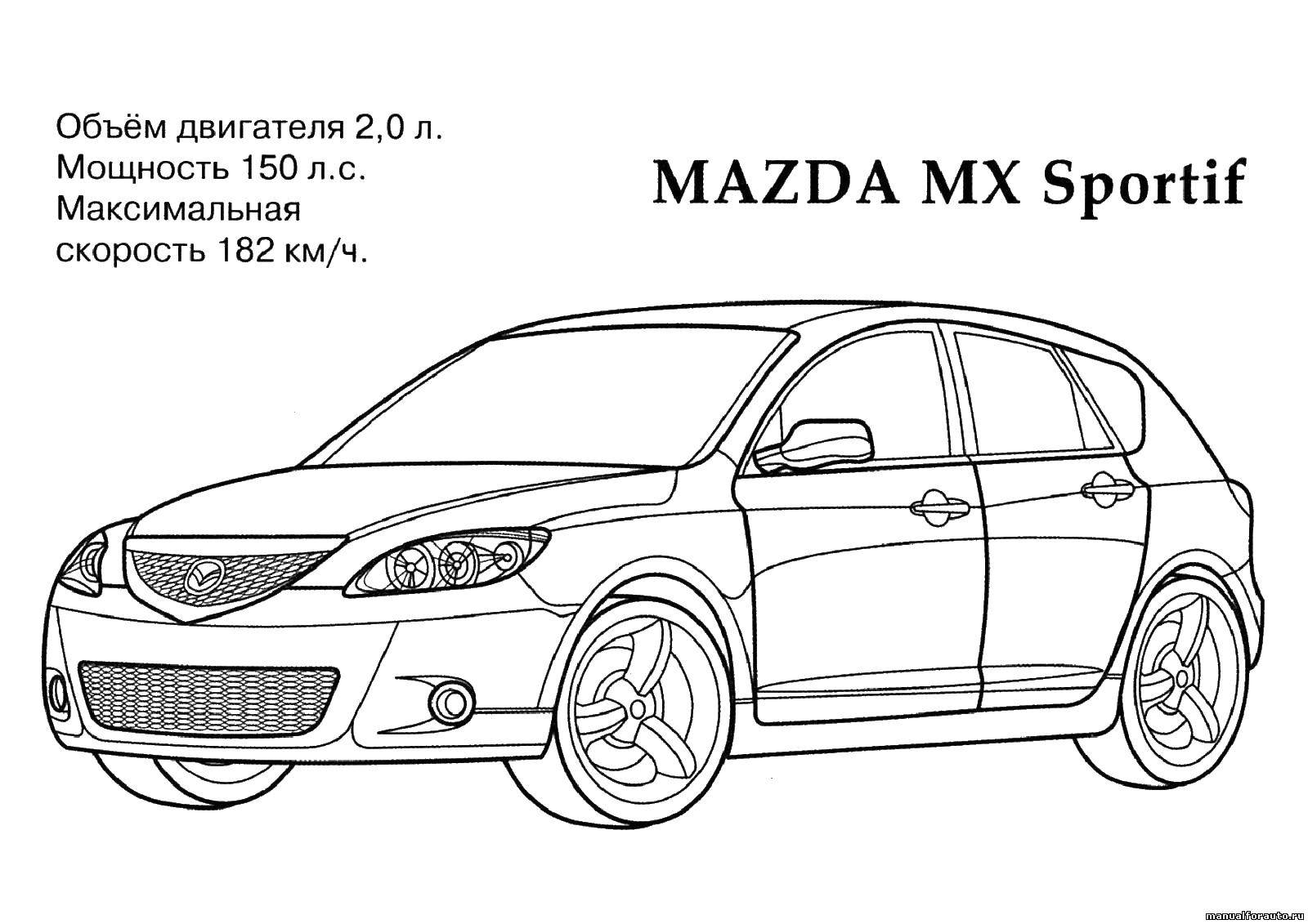 Coloring Mazda MX sportit. Category coloring. Tags:  Transport, car.