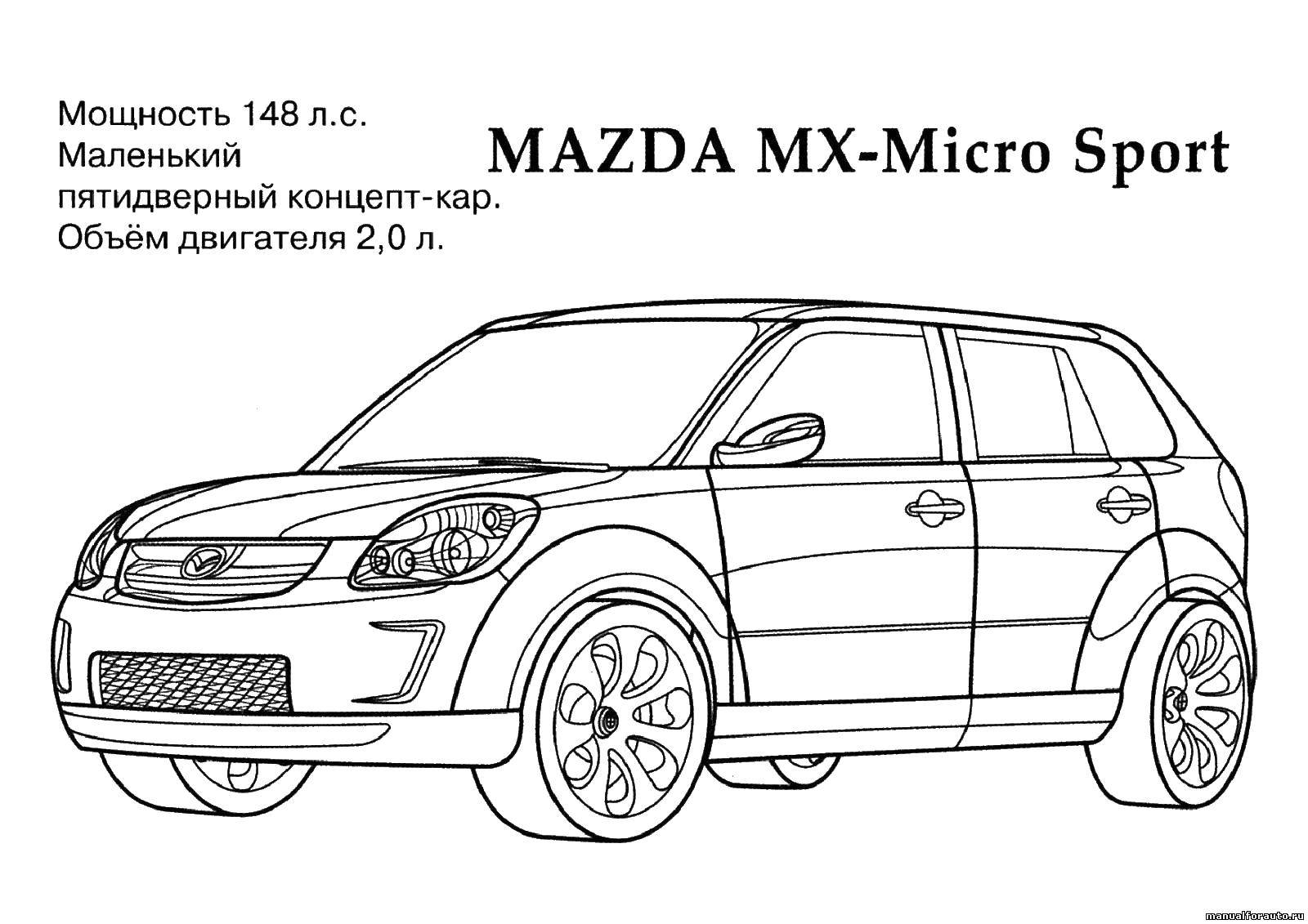 Coloring Mazda micro sport. Category coloring. Tags:  Transport, car.