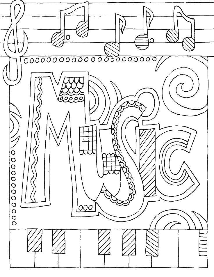 Coloring Music pattern. Category Music. Tags:  music, pattern.