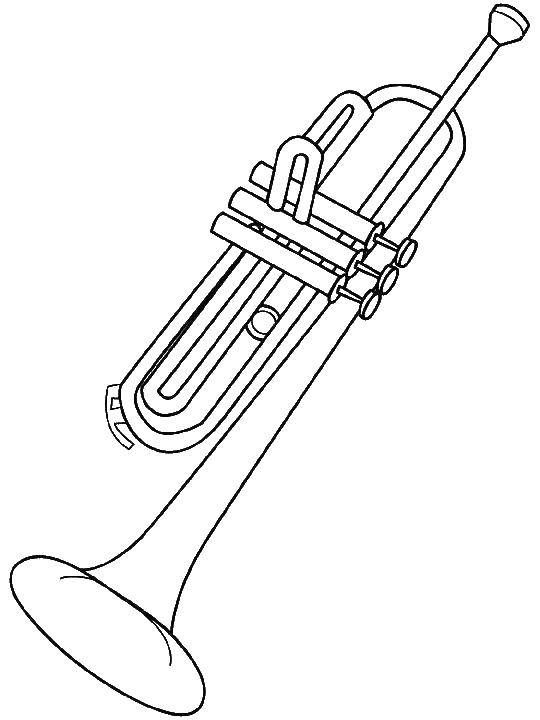 Название: Раскраска Музыкальная труба. Категория: Музыка. Теги: труба, музыка.