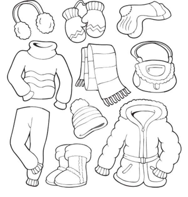 Coloring A set of winter clothes.. Category Clothing. Tags:  Clothing, winter.