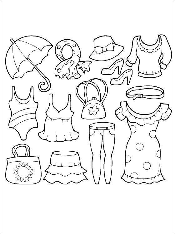 Coloring Clothes for the summer. Category Clothing. Tags:  Clothing, summer.