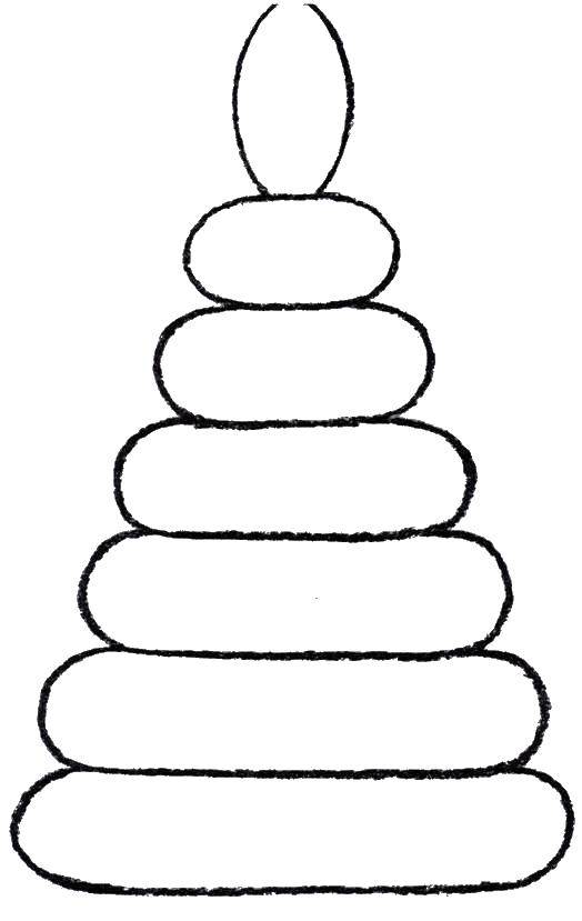 Coloring Pyramid. Category Coloring pages for kids. Tags:  pyramid, toy, figure.