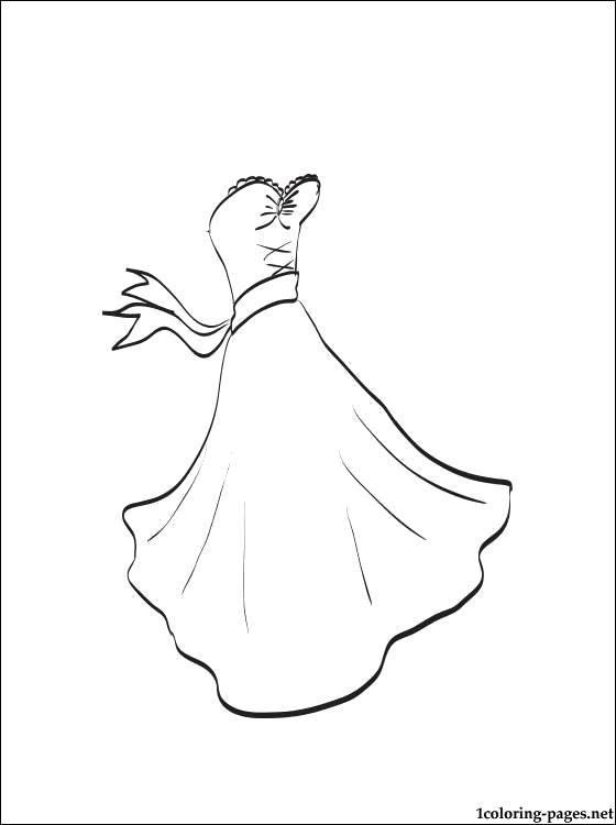 Название: Раскраска Платье с лентой на поясе. Категория: Платья. Теги: Одежда, платье.