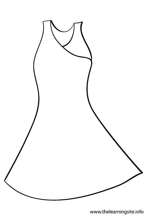 Название: Раскраска Простенькое платье. Категория: Платья. Теги: Одежда, платье.