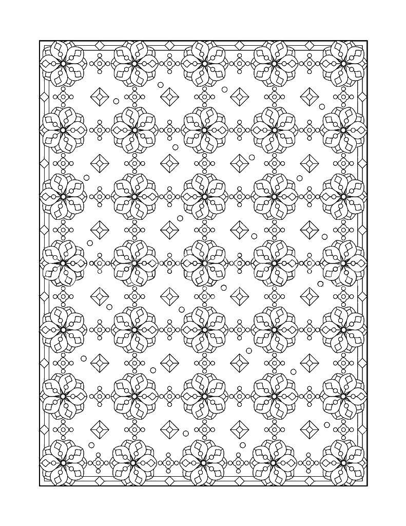 Coloring A simple pattern with flowers. Category patterns. Tags:  Patterns, flower.