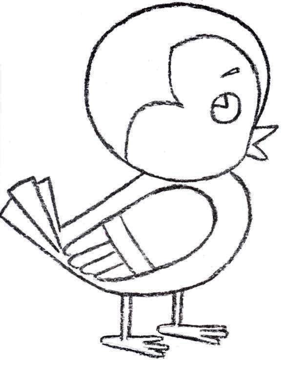 Coloring Chick. Category Coloring pages for kids. Tags:  Birds, chick.