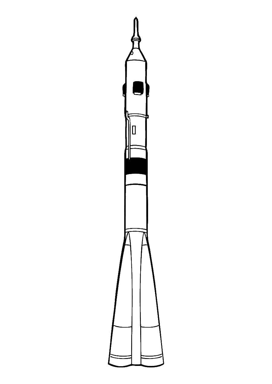 Название: Раскраска Ракета. Категория: космические корабли. Теги: ракета, космос.