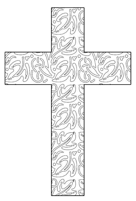 Coloring Painted cross. Category coloring pages cross. Tags:  Cross.