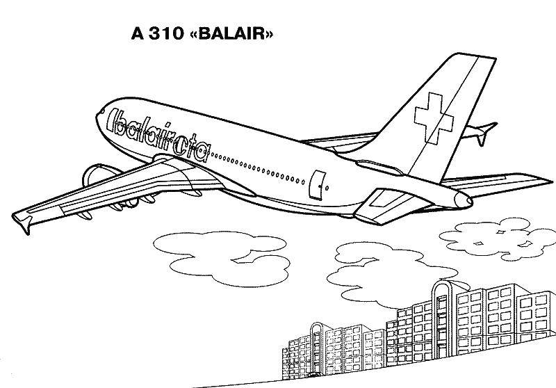 Coloring Aircraft balair. Category The planes. Tags:  the plane, Blair.