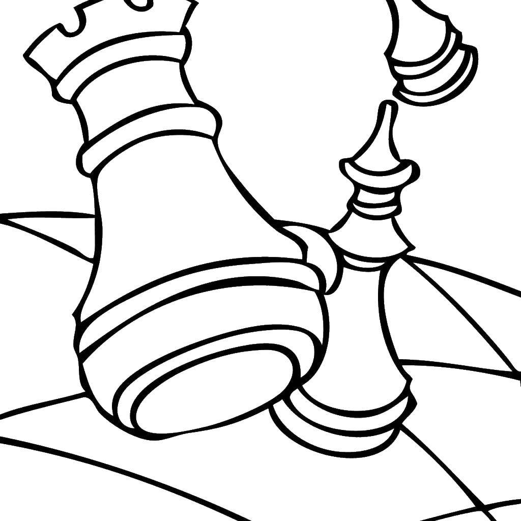 Раскраски Раскраска Шах шахматные фигуры, скачать распечатать раскраски.