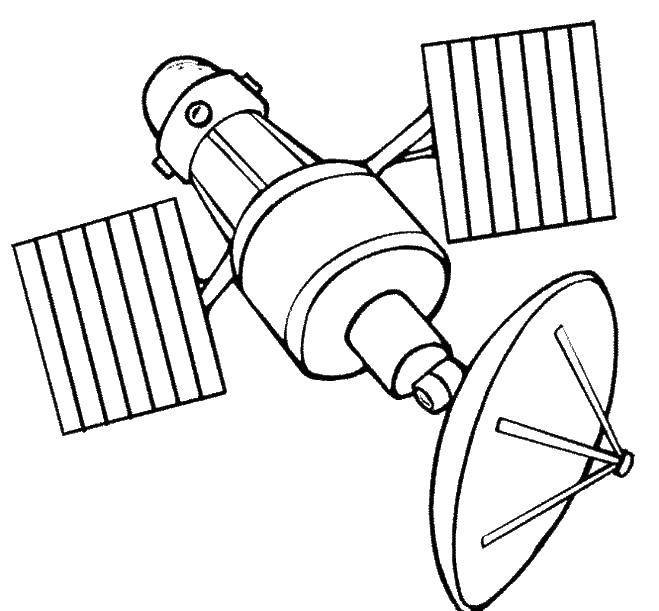 Название: Раскраска Спутник. Категория: День космонавтики. Теги: Спутник.