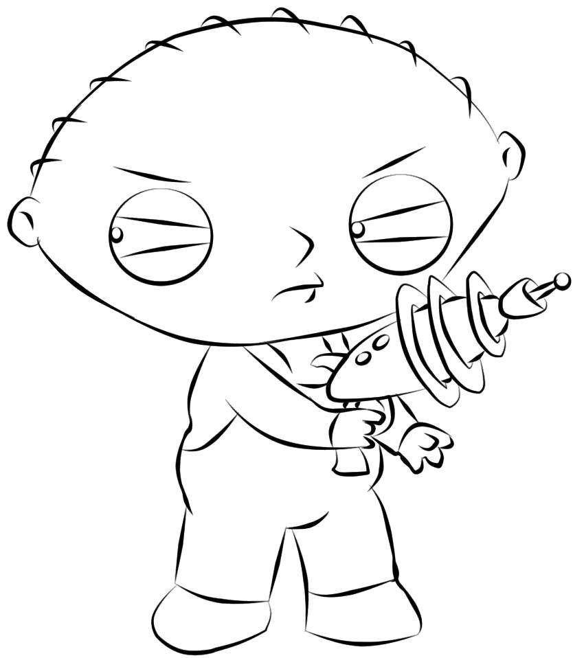 Coloring Stewie with laser. Category Cartoon character. Tags:  Family guy cartoon.