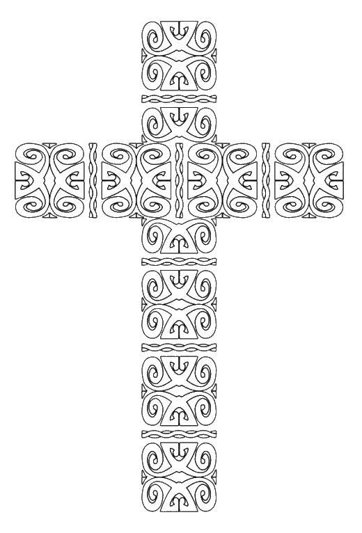 Coloring Patterns interwoven in a cross. Category coloring pages cross. Tags:  Cross.