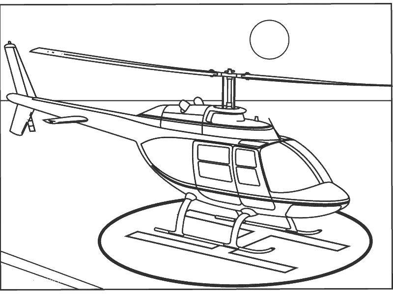 Название: Раскраска Вертолёт на посадке. Категория: Вертолеты. Теги: Вертолёт.