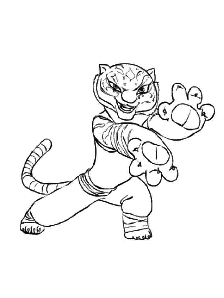 Coloring Warrior tiger. Category kung fu Panda. Tags:  Cartoon character.