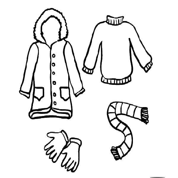 Название: Раскраска Зимняя одежда.. Категория: Одежда. Теги: Одежда, зима.