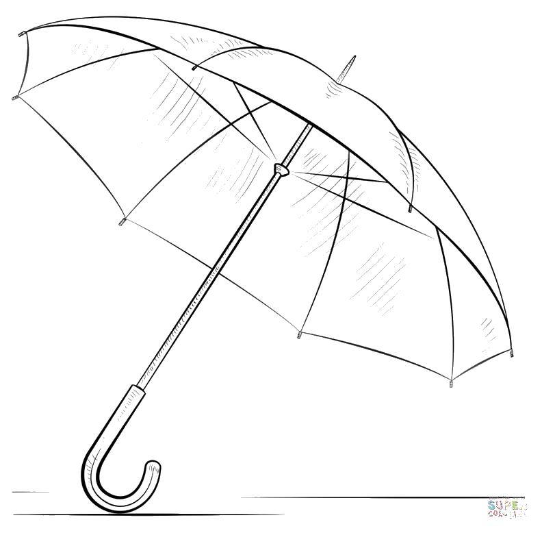 Название: Раскраска Зонтик от дождя.. Категория: зонт. Теги: Зонт, дождь.
