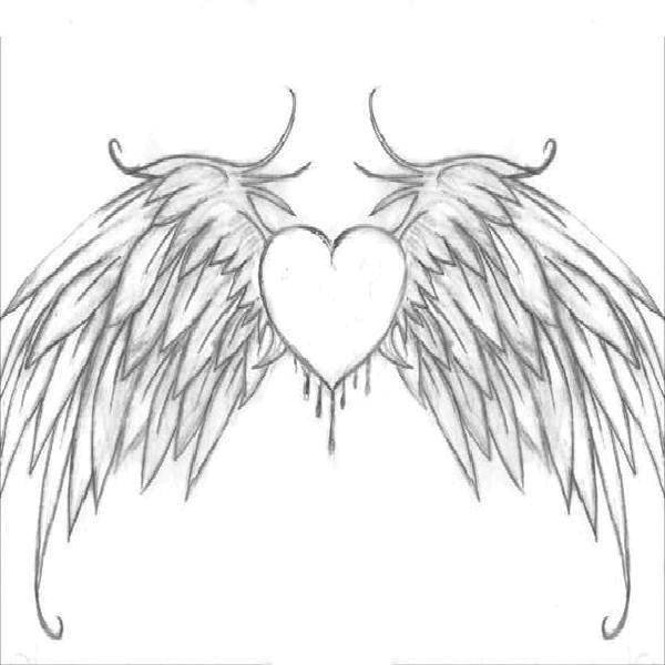 Розмальовки  Сердечко і крила.. Завантажити розмальовку сердечка, серце, крила.  Роздрукувати ,Сердечка,