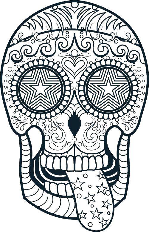 Coloring Skull with drawings of stars. Category Skull. Tags:  skulls, stars.
