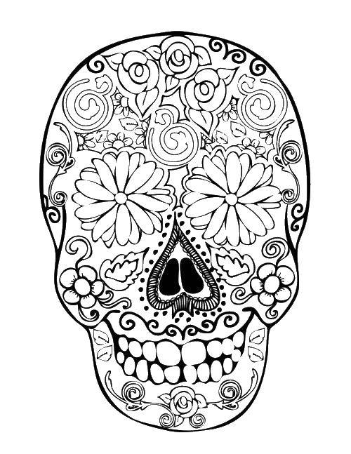 Coloring Skull with colors and patterns.. Category Skull. Tags:  patterns, skull, flowers.