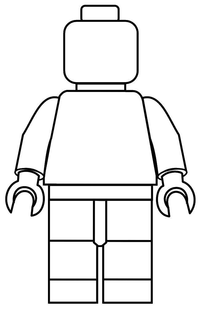 Название: Раскраска Фигурка из лего. Категория: Лего. Теги: фигуры, конструктор, лего.
