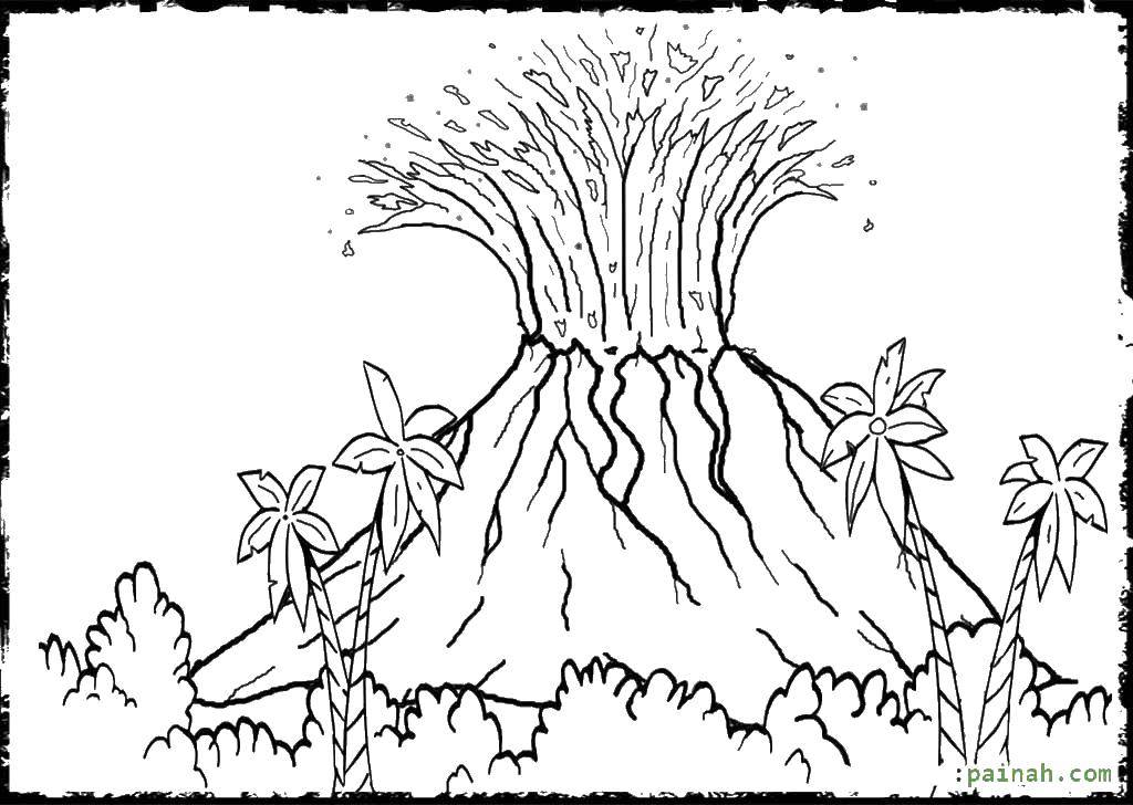 Coloring The eruption of a large volcano. Category Volcano. Tags:  volcano, eruption.