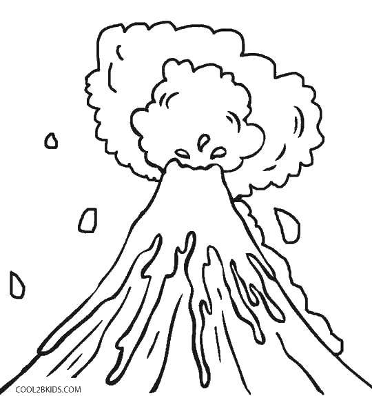 Название: Раскраска Извержение лавы. Категория: Вулкан. Теги: вулкан, лава, извержение.