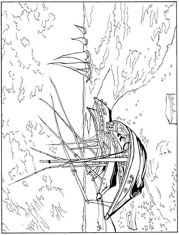 Coloring Ships at sea. Category the sea. Tags:  the sea, paintings, ships.