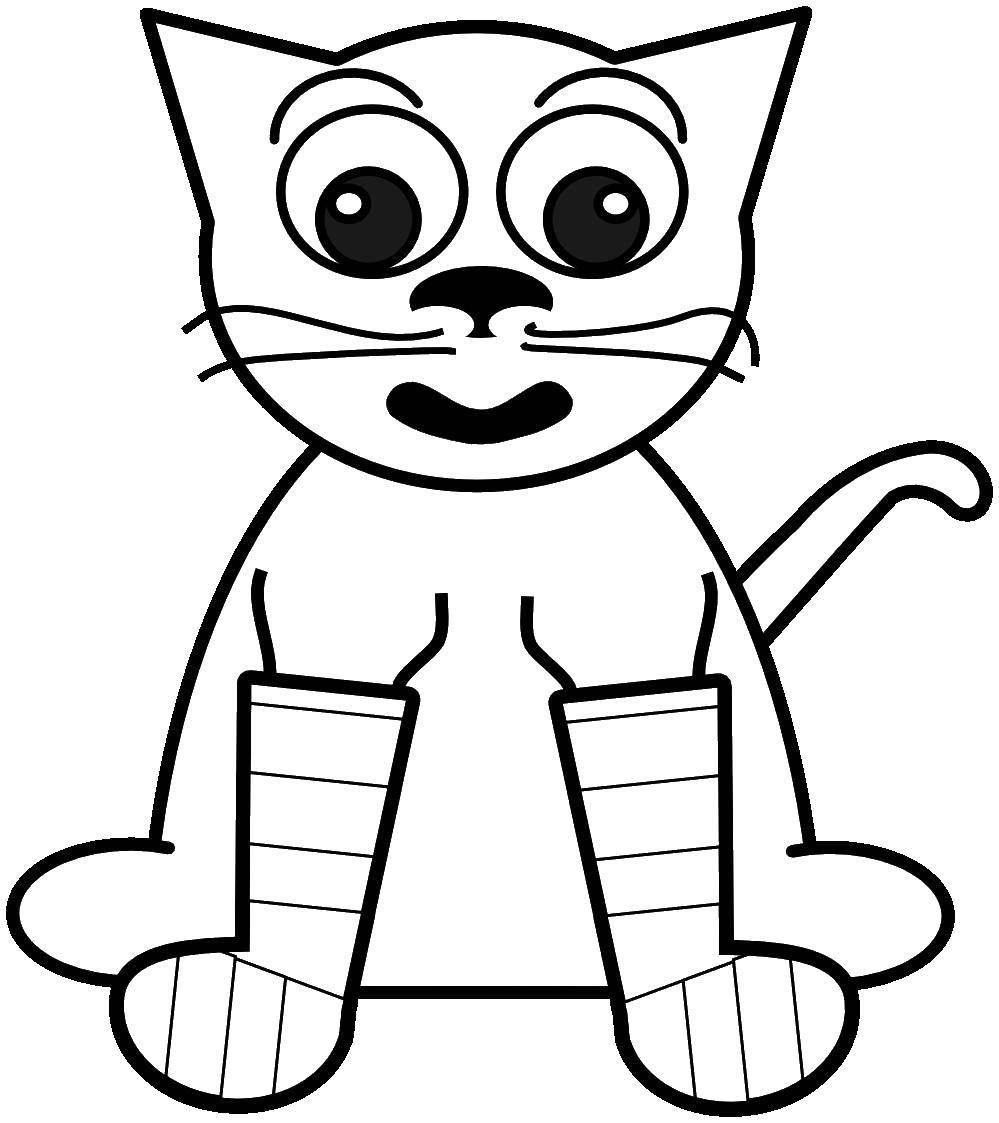 Coloring Kitty in socks. Category The cat. Tags:  animals, cats, kittens.