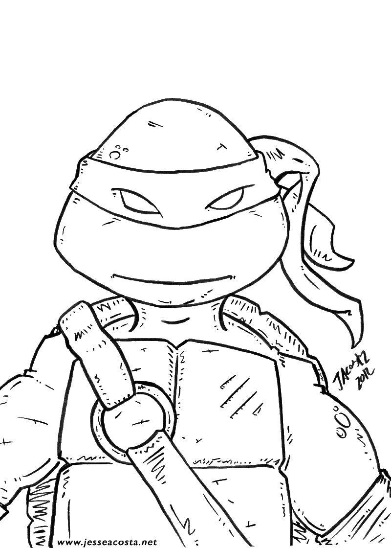 Coloring Little ninja. Category teenage mutant ninja turtles. Tags:  cartoon ninja turtles.
