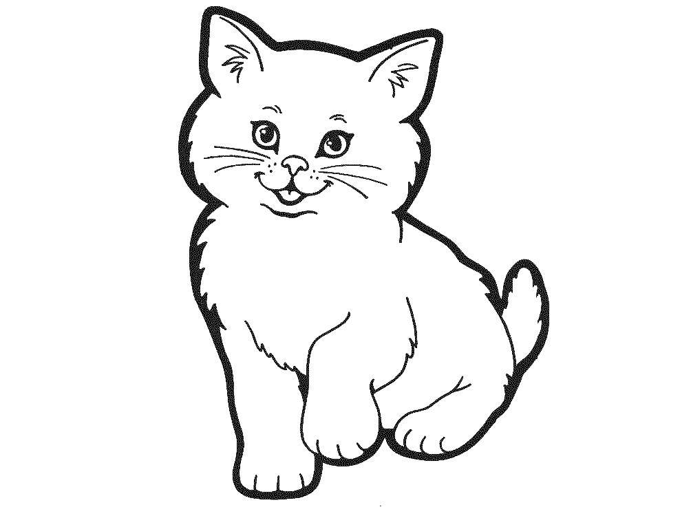 Название: Раскраска Миленький малыш. Категория: Коты и котята. Теги: Животные, котёнок.