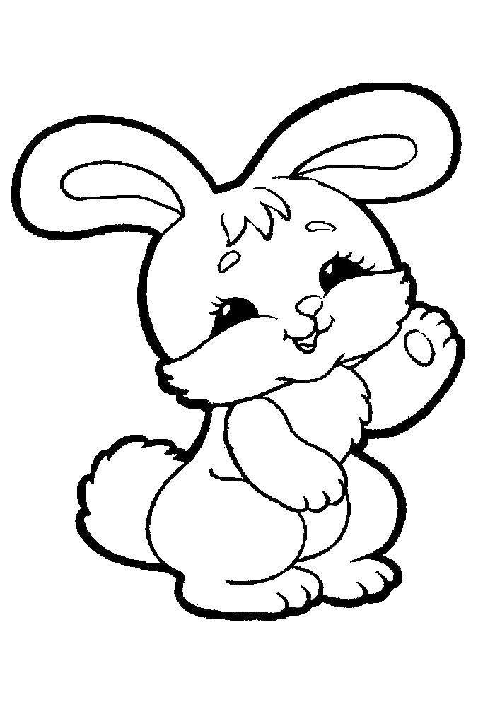 Название: Раскраска Счастливый зайчик. Категория: Раскраски для малышей. Теги: Животные, зайчик.