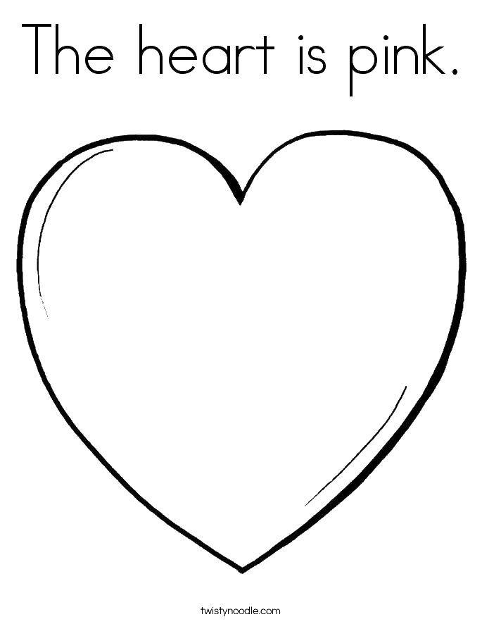 Название: Раскраска Сердце розовое. Категория: Я тебя люблю. Теги: Сердечко, любовь.