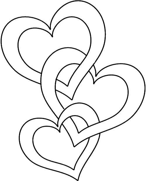 Название: Раскраска Соединенные сердечки. Категория: Я тебя люблю. Теги: Сердечко, любовь.