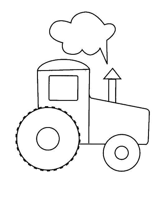 Название: Раскраска Трактор. Категория: Раскраски для малышей. Теги: Машины, трактор.