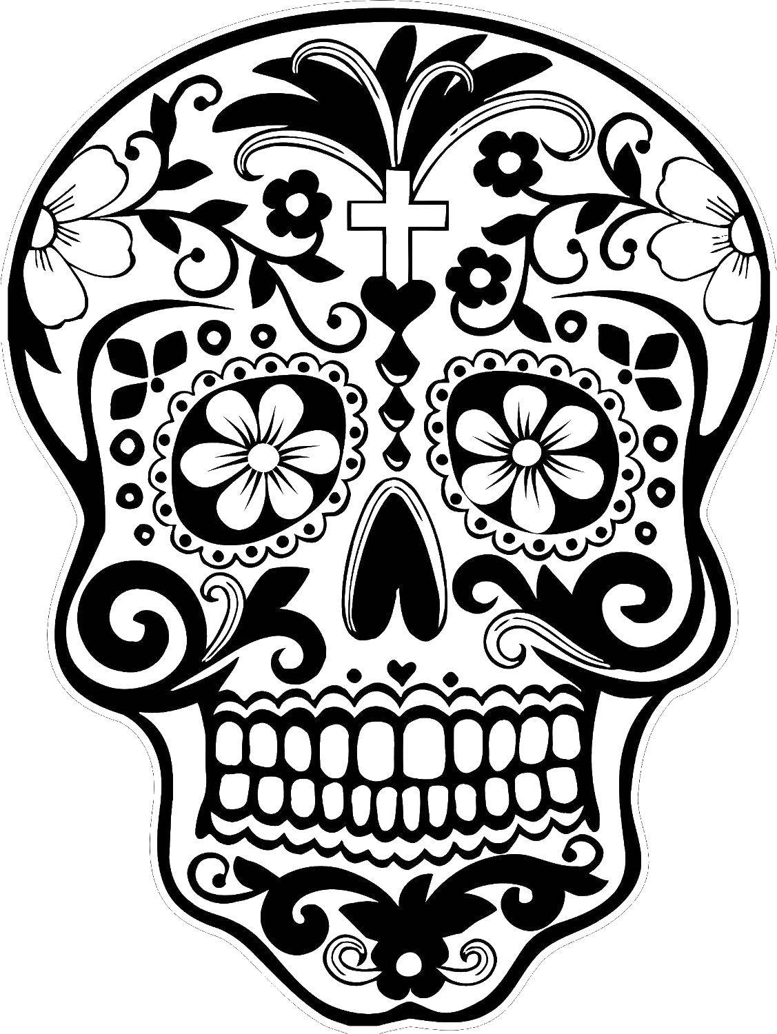 Coloring Patterned skull.. Category skull. Tags:  skull, uzorchiki.