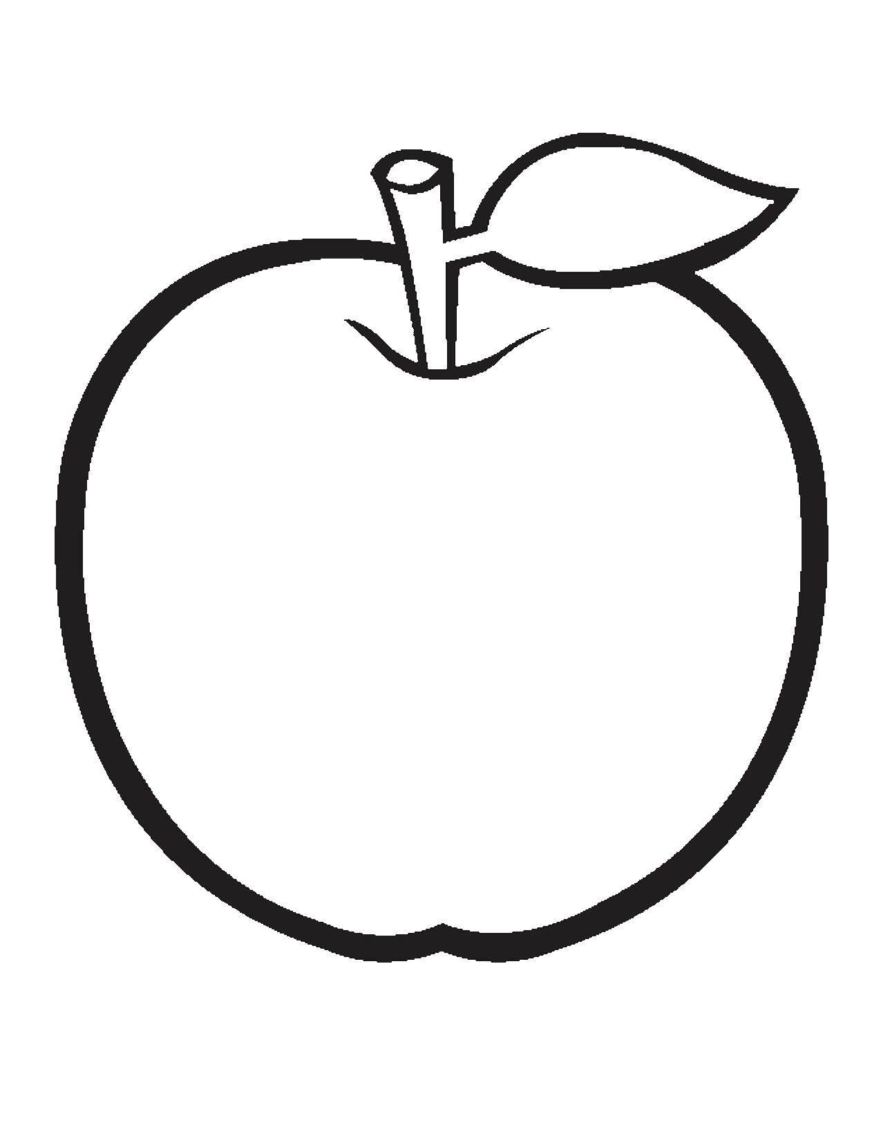 Название: Раскраска Вкусное яблочко. Категория: Раскраски для малышей. Теги: фрукты, яблоко.