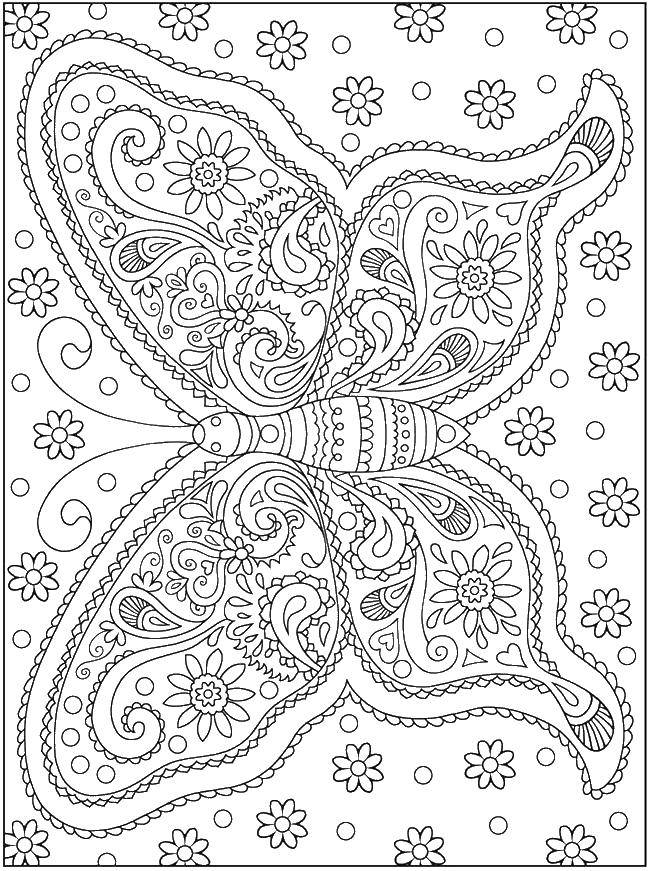 Coloring Butterfly in patterns for stress relief. Category Bathroom with shower. Tags:  the antistress, patterns, shapes, butterfly.