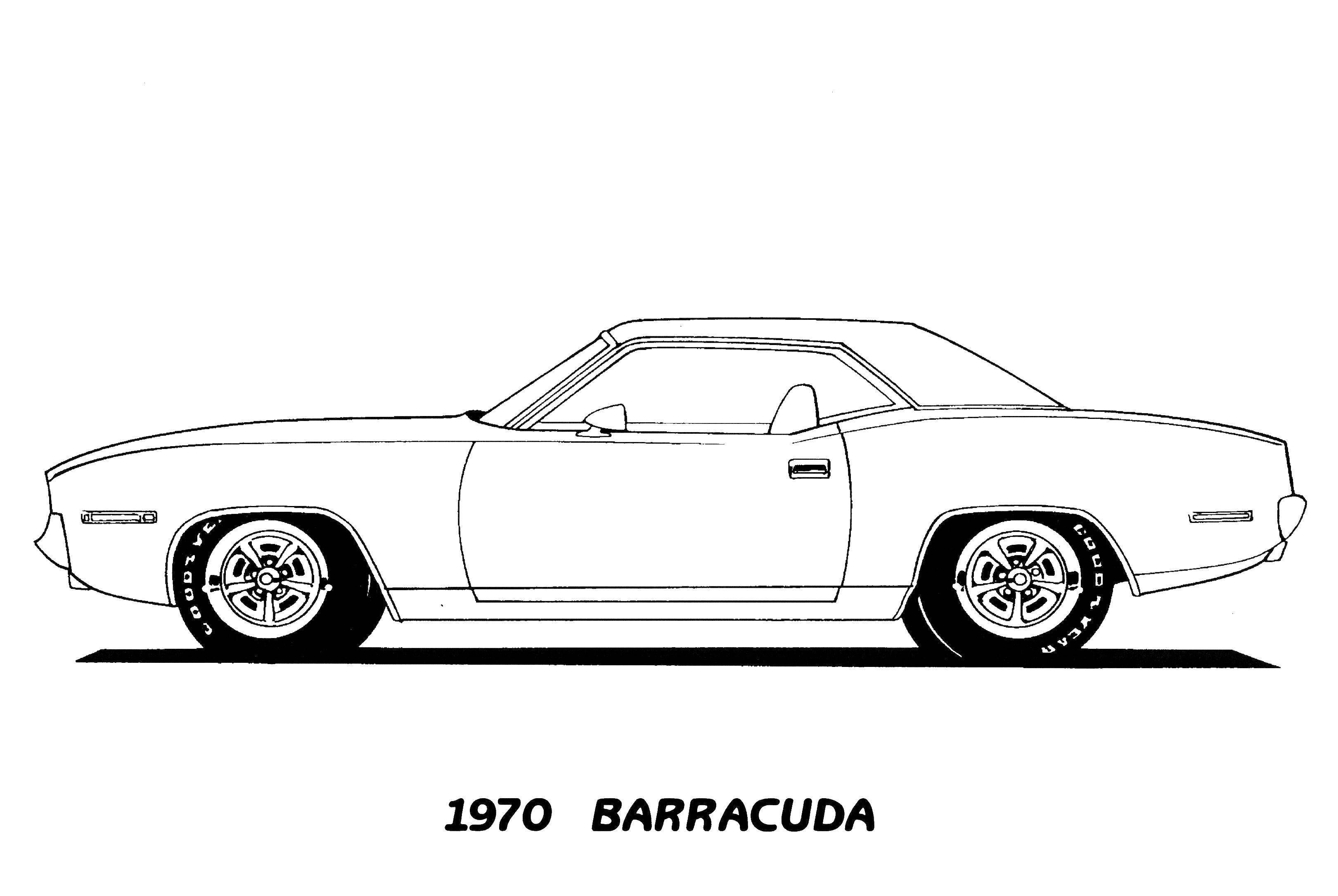 Название: Раскраска Барракуда 1970. Категория: Машины. Теги: Барракуда, машина.