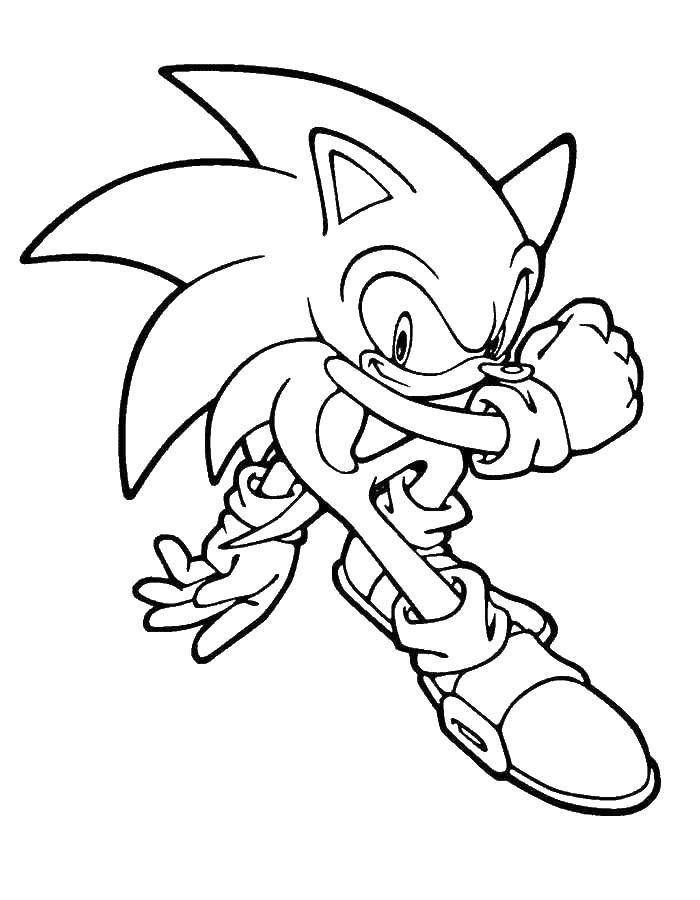 Coloring Running sonic. Category coloring pages sonic. Tags:  Sonic X cartoon.