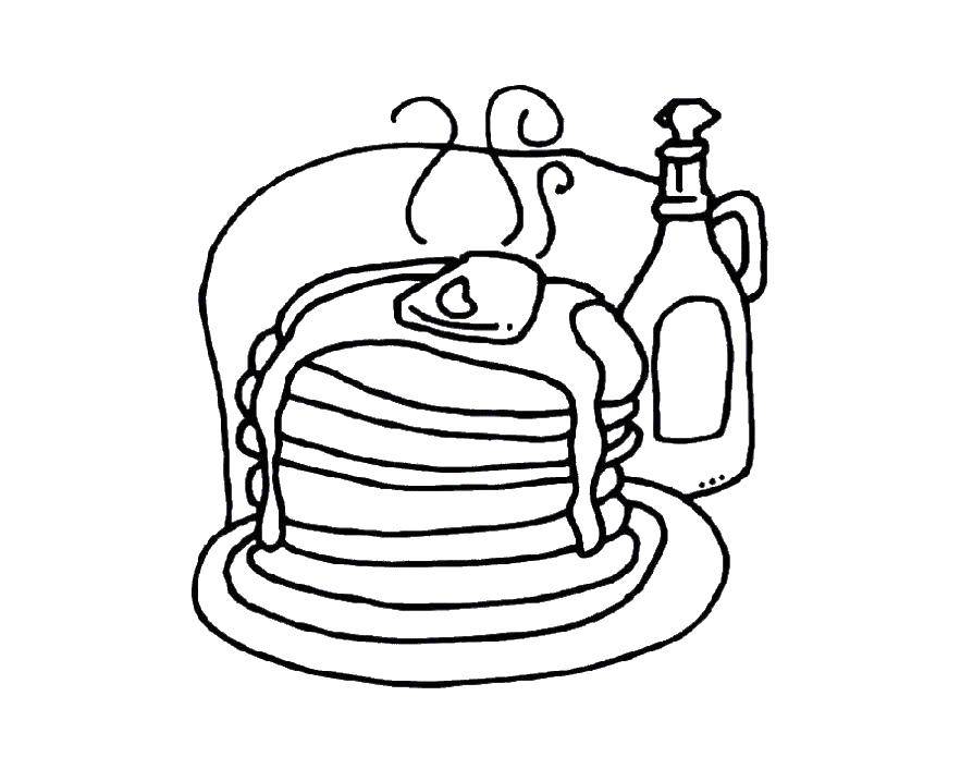 Coloring Pancakes. Category the food. Tags:  pancakes, food, honey.