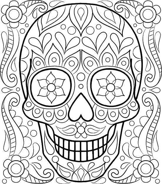 Coloring Skull, uzorchiki, flowers. Category skull. Tags:  skull, uzorchiki, flowers.