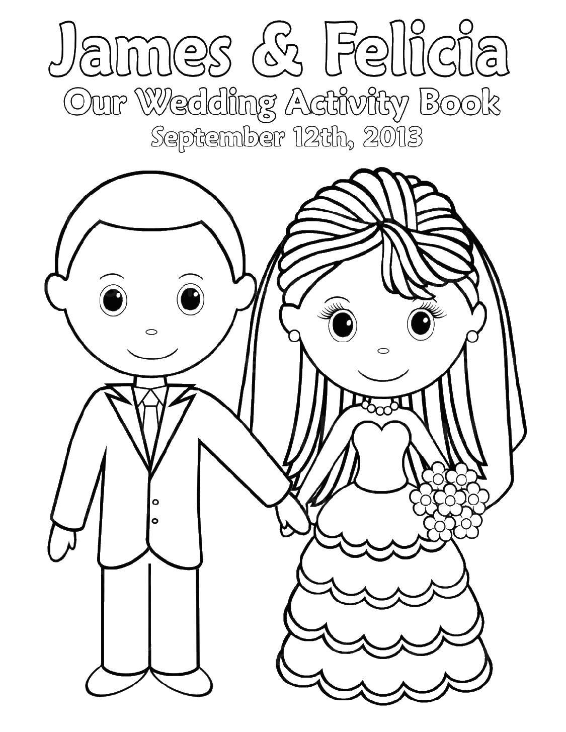 Coloring James and Felicia. Category Wedding. Tags:  wedding, bride, groom.
