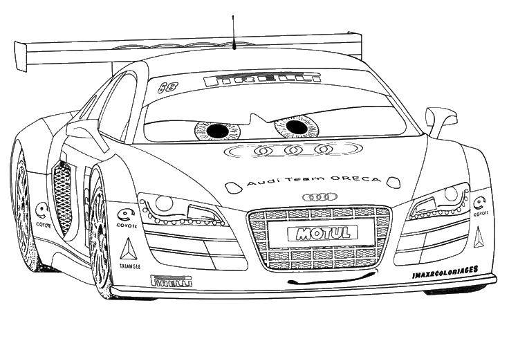 Coloring Race car Audi. Category Machine . Tags:  machine, Audi.