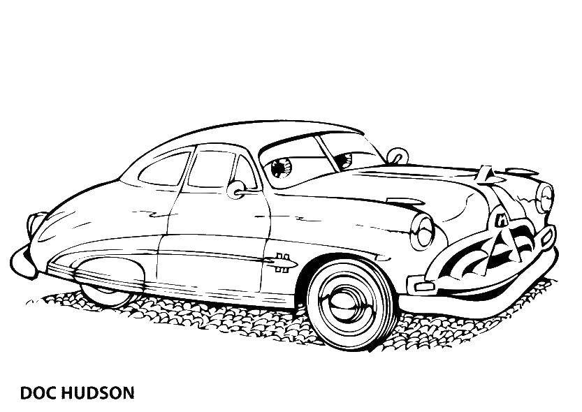 Coloring Hudson hornet, a legendary company car hudson. Category Wheelbarrows. Tags:  cars, McQueen, Mater.