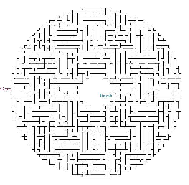 Coloring Round labrinth. Category Mazes. Tags:  the labyrinth.