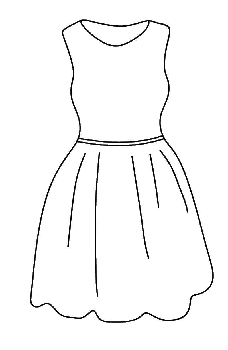 Название: Раскраска Лёгкое платье. Категория: Одежда. Теги: Одежда, платье.